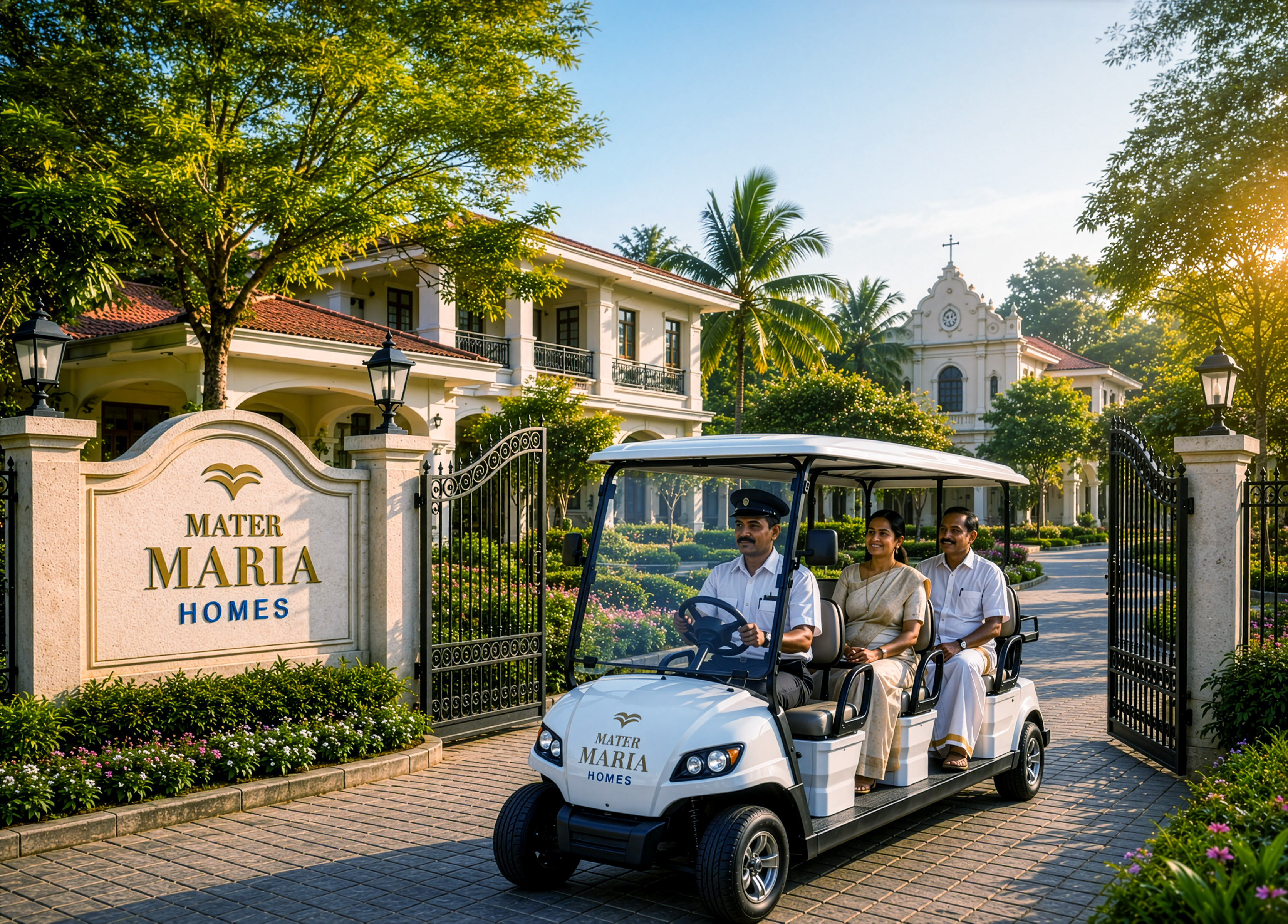 Buggie transport at Mater Maria estate